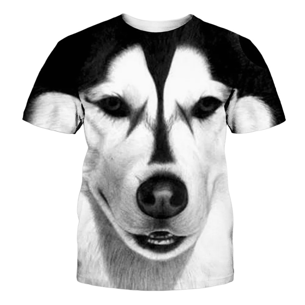 Men Loose Fit Casual Tshirt with Dog Pattern Short Sleeve O Neck Street Wear - Picture 13 of 16