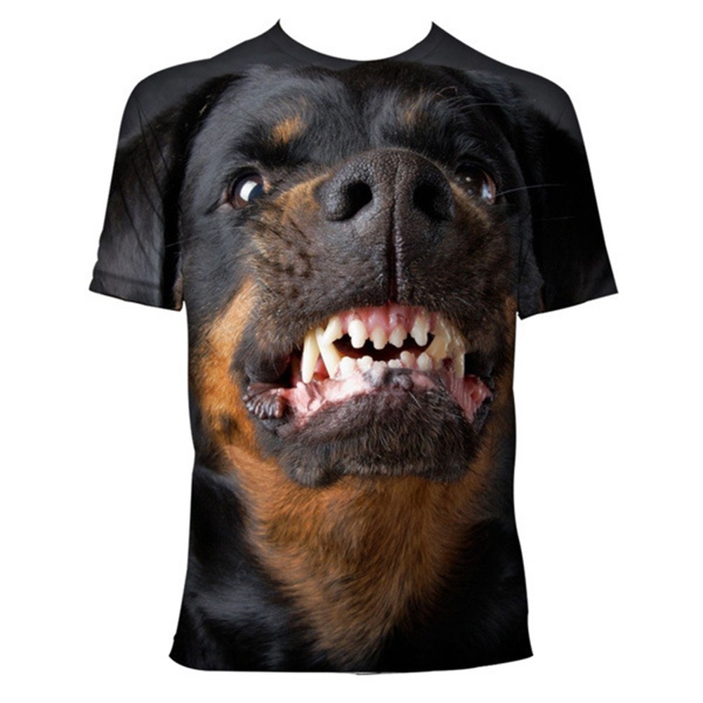 Men O Neck Casual Tshirts with Funny Dog Design Short Sleeved Street Style Top - Picture 14 of 20