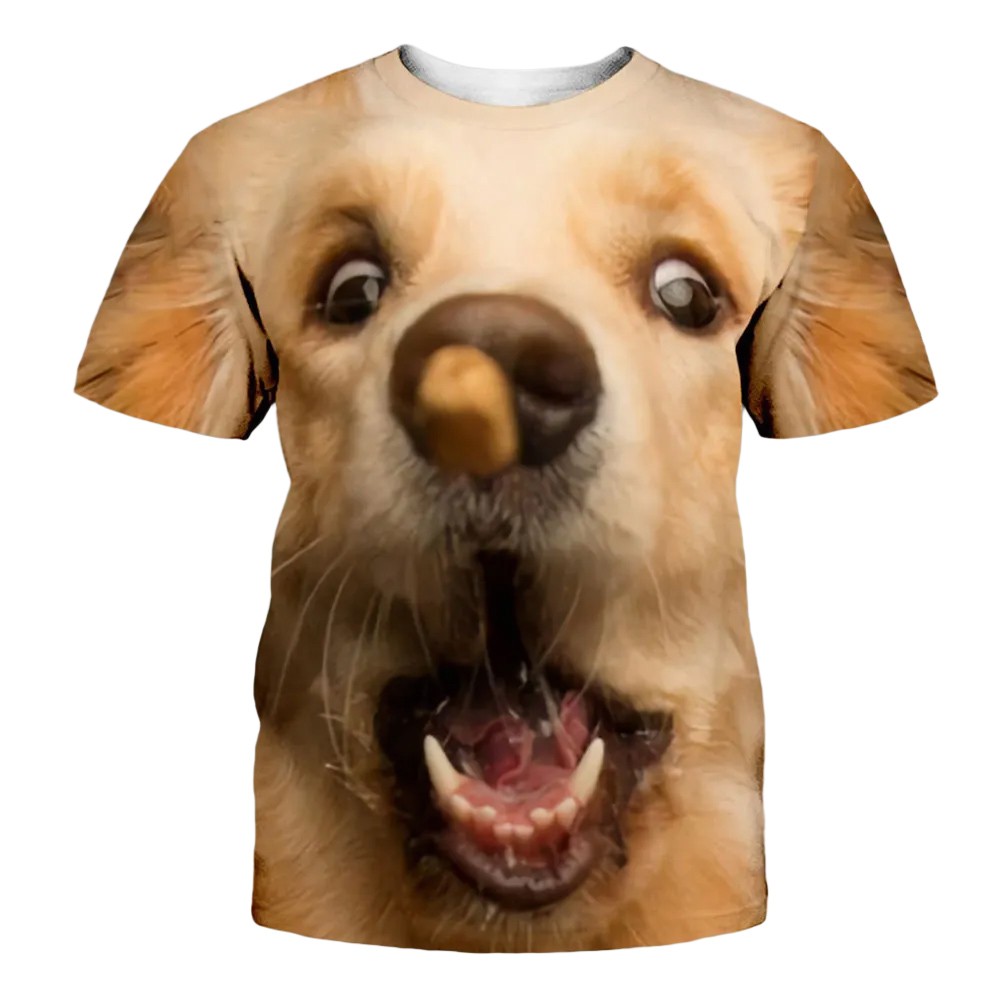 Men Loose Fit Casual Tshirt with Dog Pattern Short Sleeve O Neck Street Wear - Picture 9 of 16