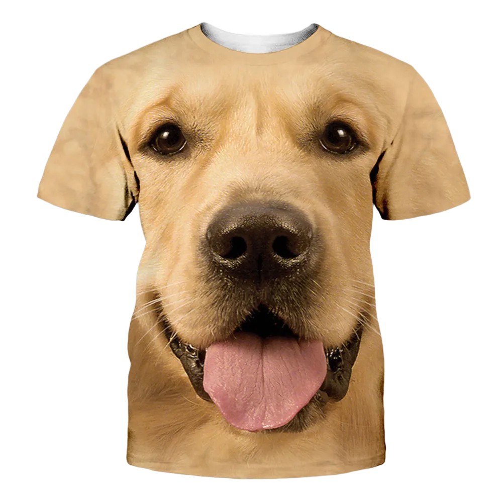 Men Loose Fit Casual Tshirt with Dog Pattern Short Sleeve O Neck Street Wear - Picture 8 of 16