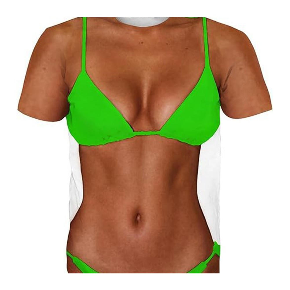 Men Funny 3D Fake Chest Printed TShirts Casual Gym Street Short Sleeve Top - Picture 18 of 18