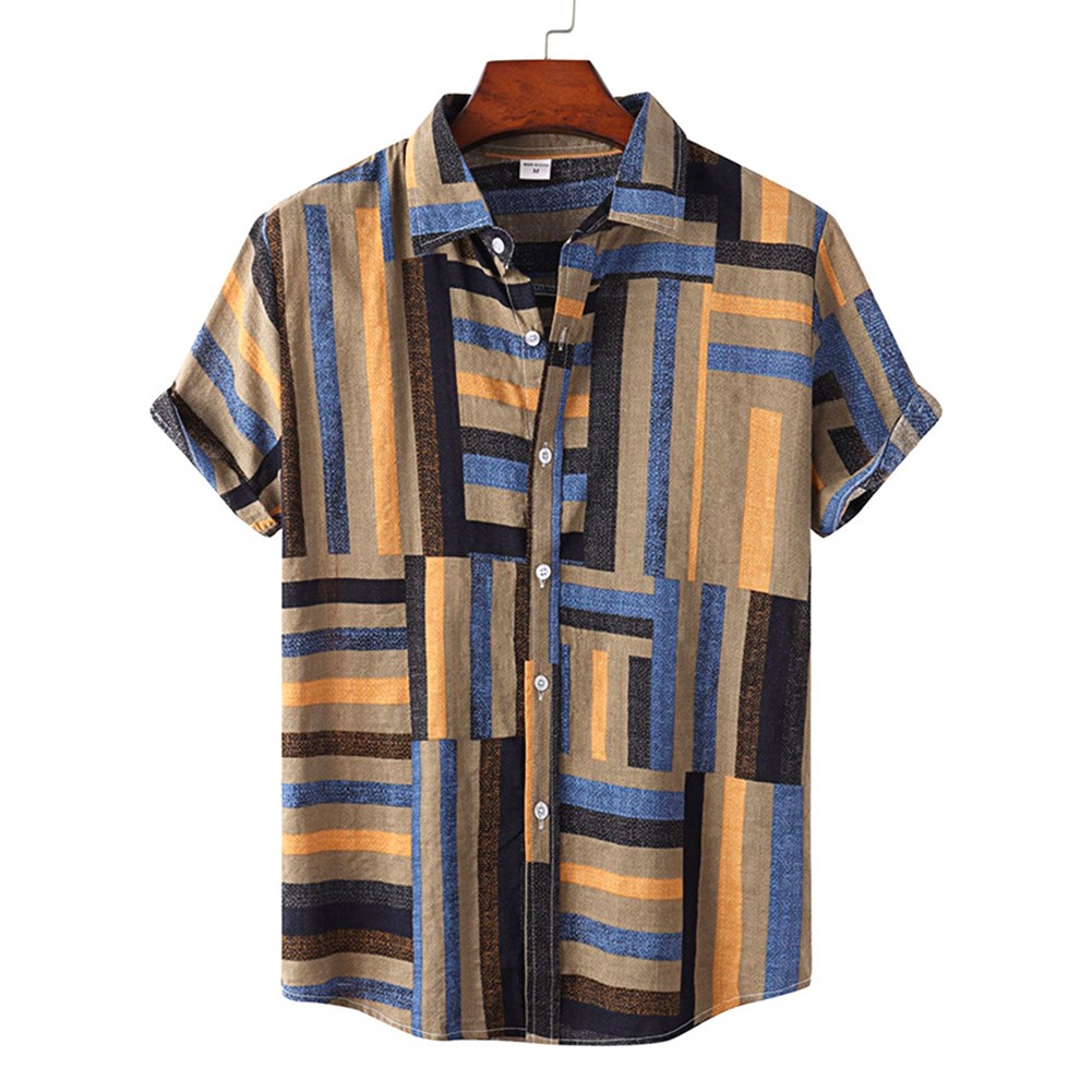 Hawaiian Shirt Breathable Tops Beach Party Daily Casual Wear 95% Polyester - Picture 15 of 16