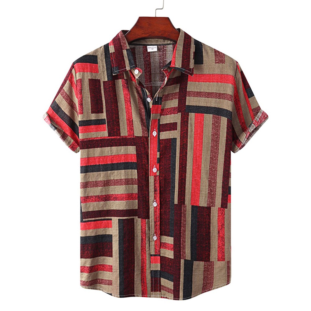 Hawaiian Shirt Breathable Tops Beach Party Daily Casual Wear 95% Polyester - Picture 14 of 16
