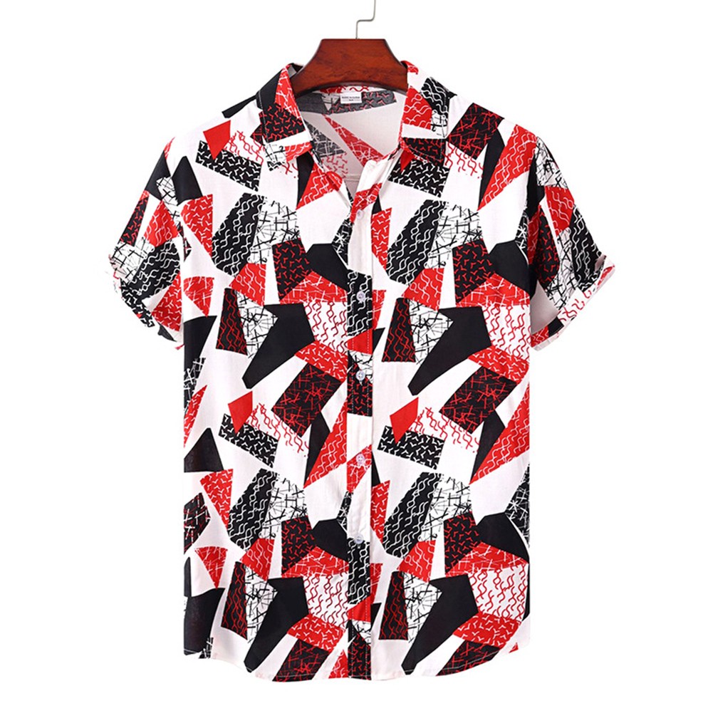 Hawaiian Shirt Breathable Tops Beach Party Daily Casual Wear 95% Polyester - Picture 10 of 16