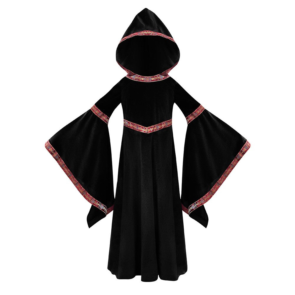 Medieval Sorceress Hooded Dress for Women Costume Party and Stage Play - Picture 38 of 40