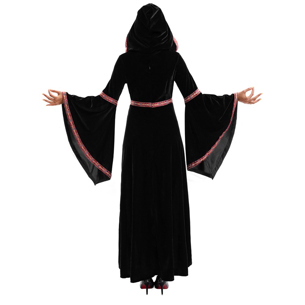 Medieval Sorceress Hooded Dress for Women Costume Party and Stage Play - Picture 37 of 40