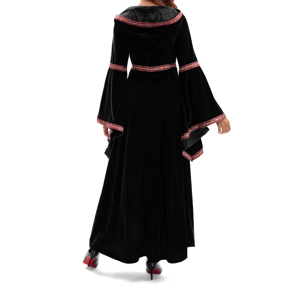 Medieval Sorceress Hooded Dress for Women Costume Party and Stage Play - Picture 39 of 40