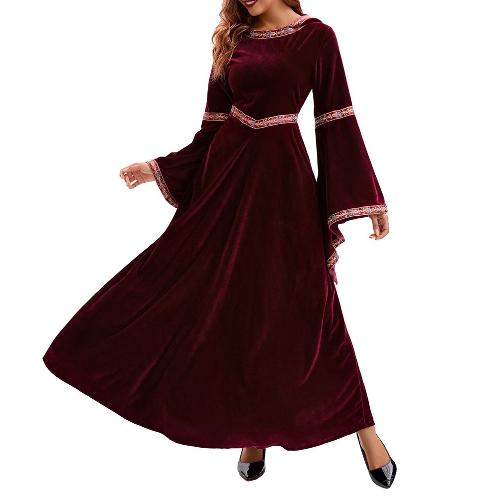 Medieval Sorceress Hooded Dress for Women Costume Party and Stage Play - Picture 26 of 40
