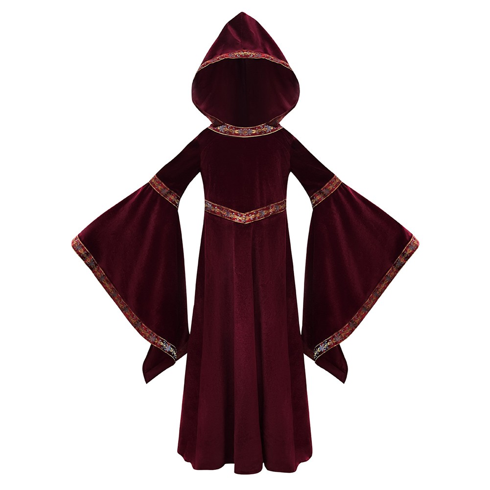 Medieval Sorceress Hooded Dress for Women Costume Party and Stage Play - Picture 28 of 40