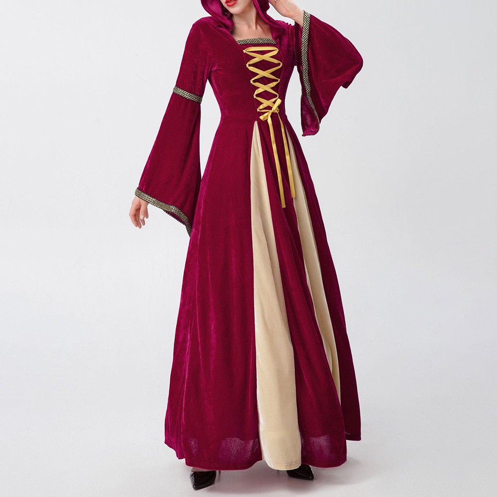 Medieval Style Queen Dress for Women with Long Sleeves Cosplay Costume - Picture 21 of 48