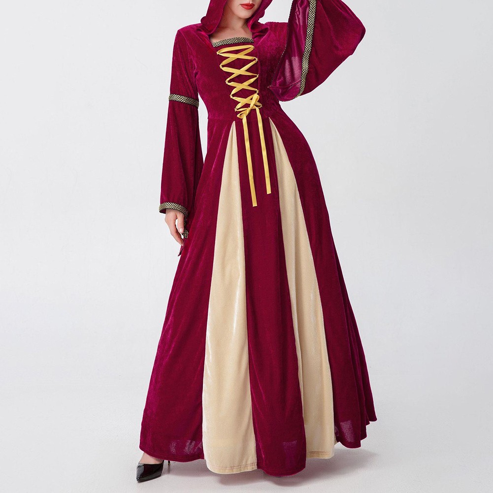 Medieval Style Queen Dress for Women with Long Sleeves Cosplay Costume - Picture 19 of 48