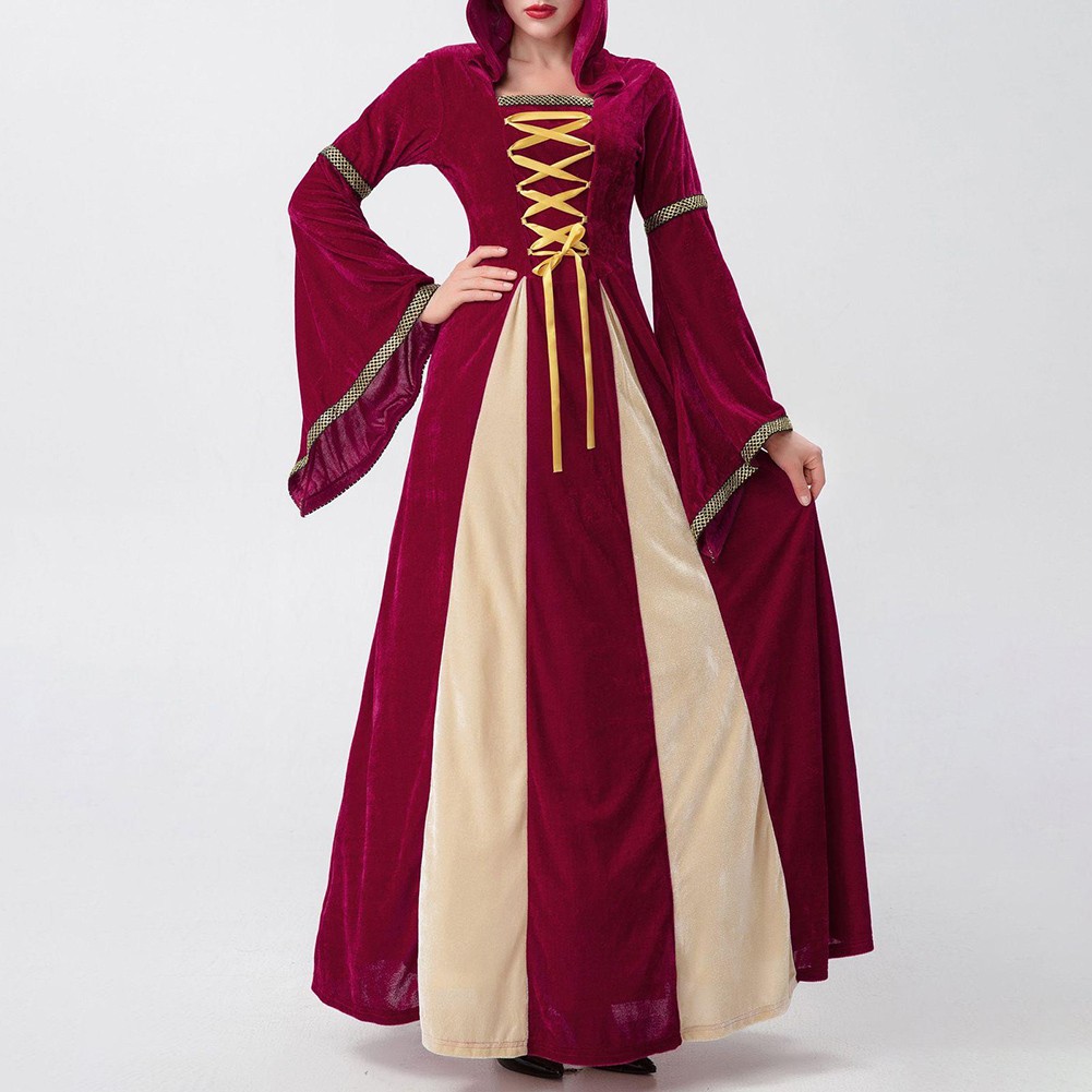 Medieval Style Queen Dress for Women with Long Sleeves Cosplay Costume - Picture 15 of 48