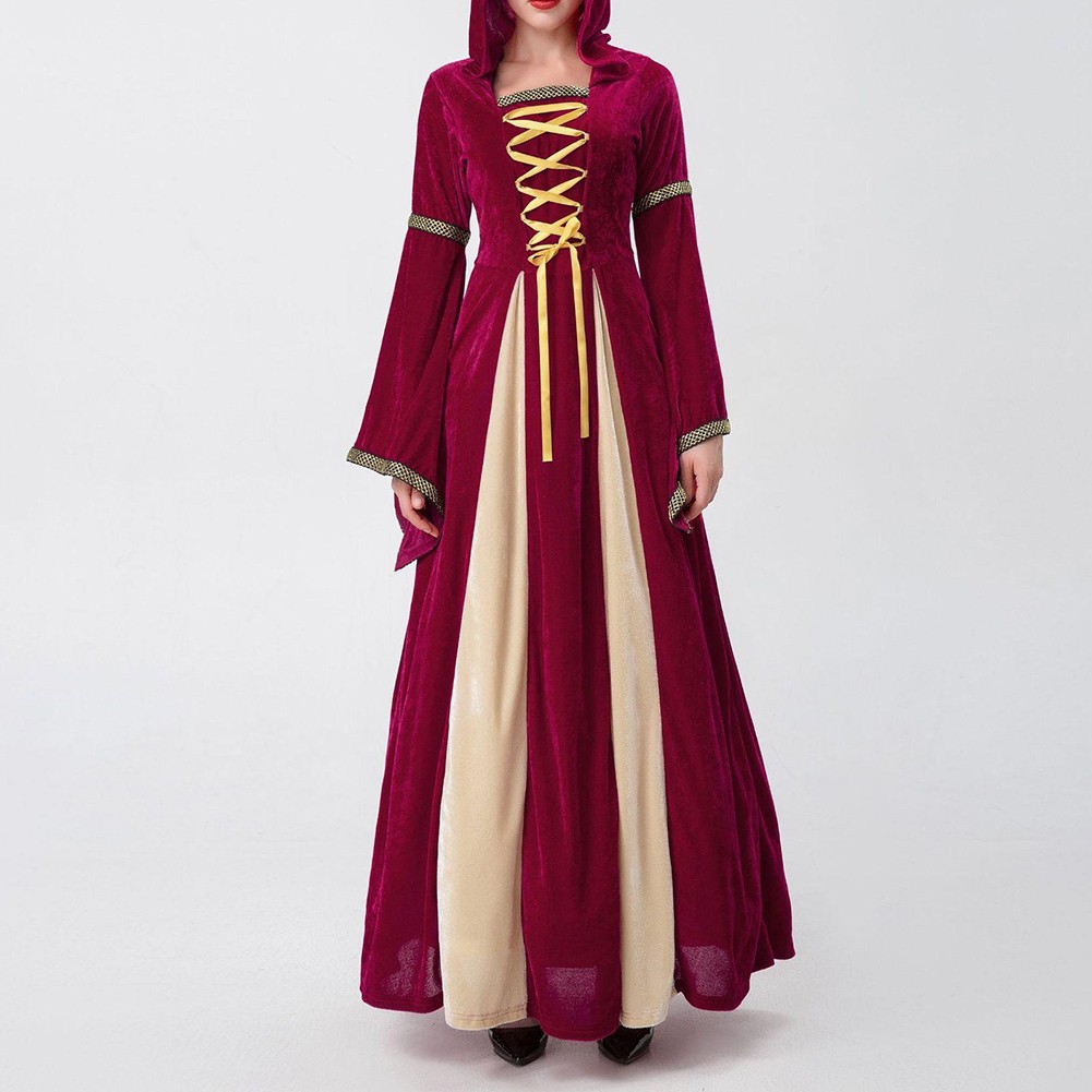 Medieval Style Queen Dress for Women with Long Sleeves Cosplay Costume - Picture 17 of 48