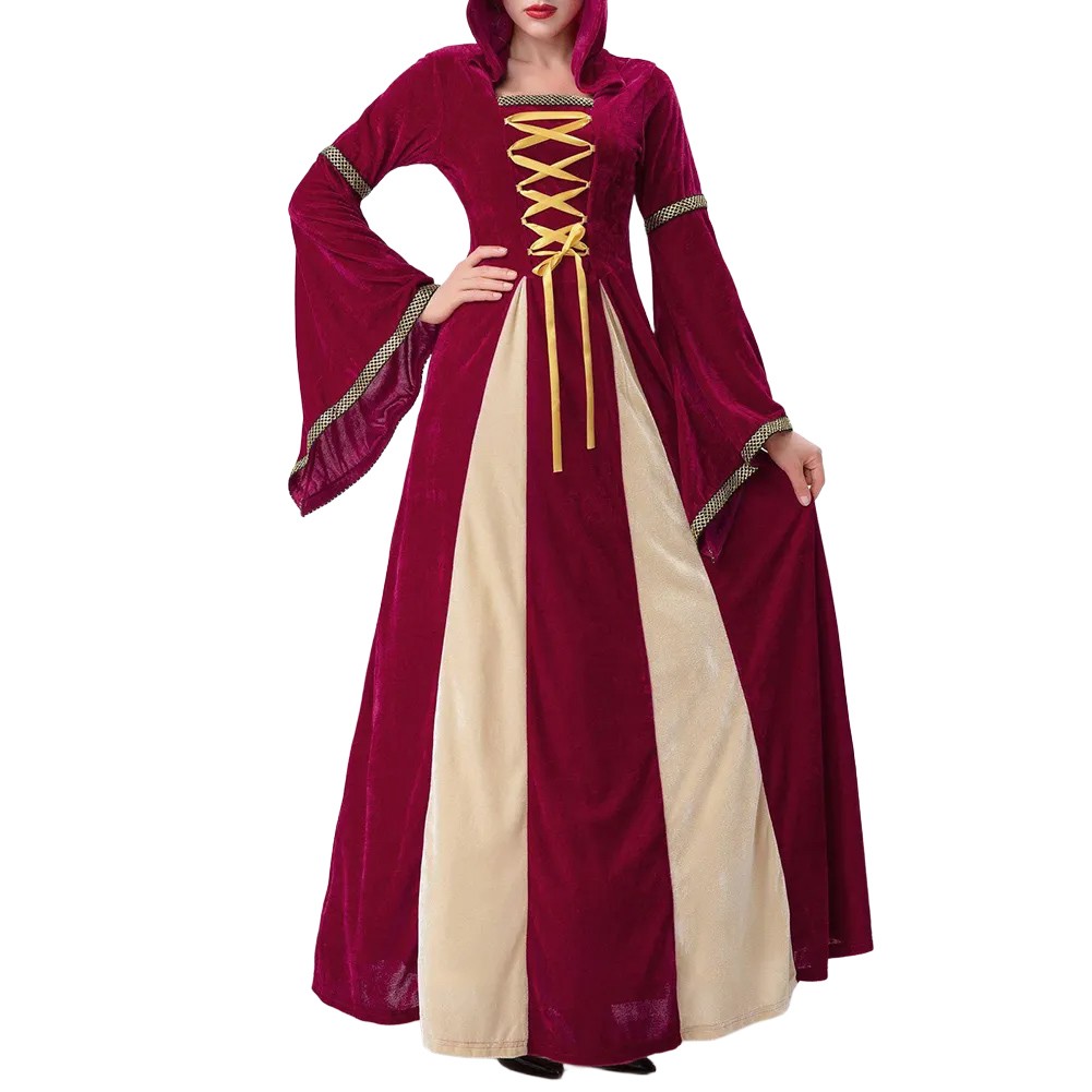 Medieval Style Queen Dress for Women with Long Sleeves Cosplay Costume - Picture 13 of 48