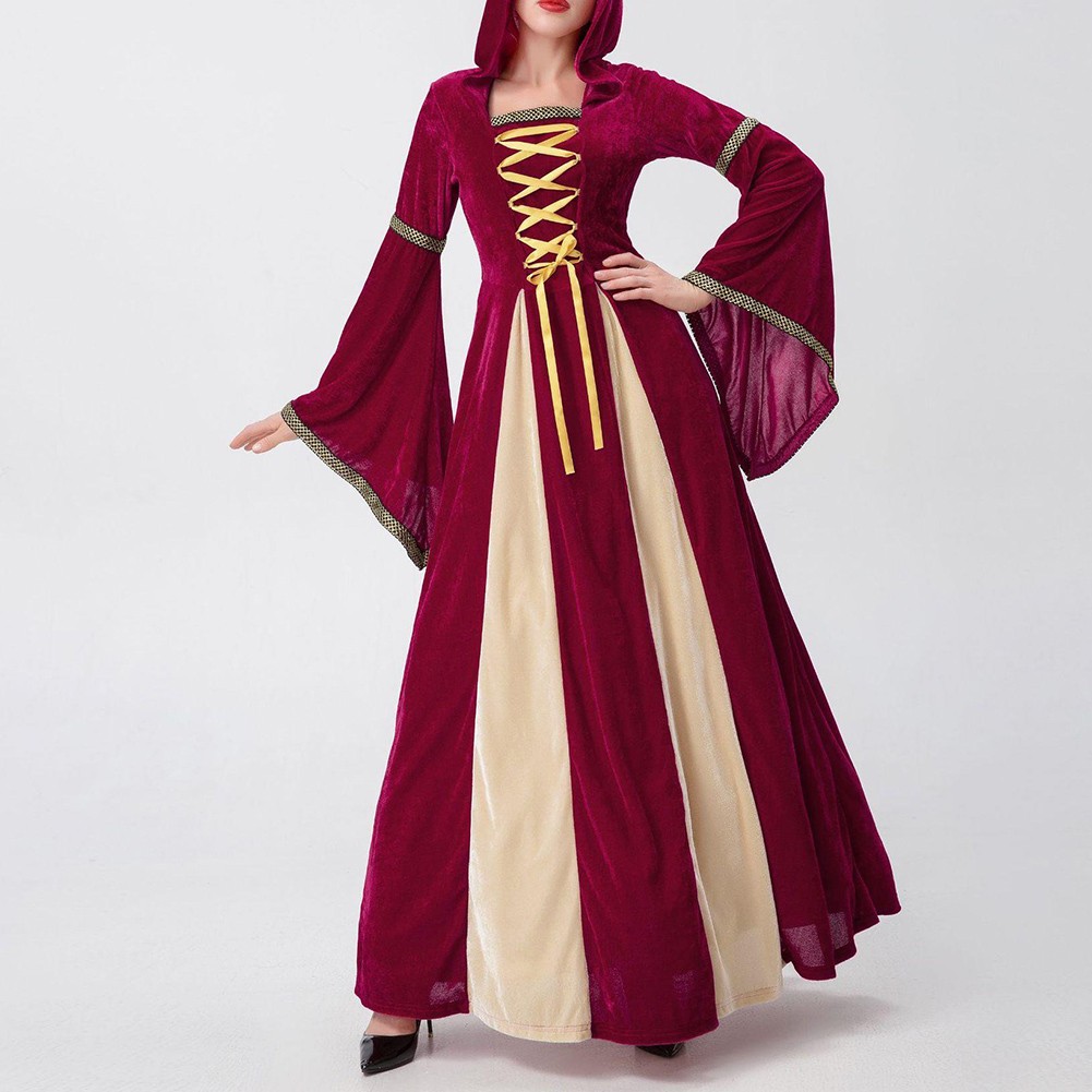 Medieval Style Queen Dress for Women with Long Sleeves Cosplay Costume - Picture 18 of 48