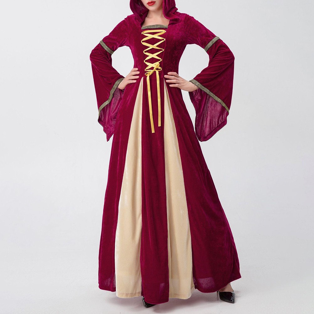 Medieval Style Queen Dress for Women with Long Sleeves Cosplay Costume - Picture 14 of 48