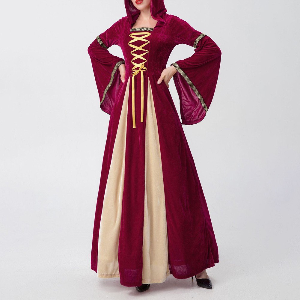 Medieval Style Queen Dress for Women with Long Sleeves Cosplay Costume - Picture 20 of 48