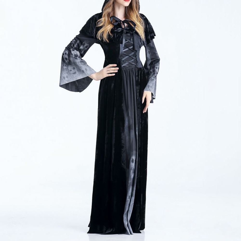 Black Cape Skirt Little Devil Vampire Women Costume Dress for Cosplay Events - Picture 20 of 20