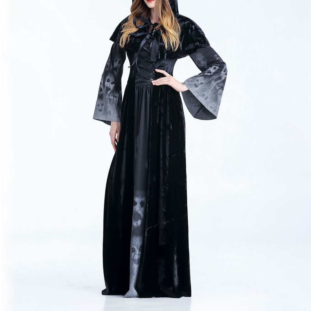 Black Cape Skirt Little Devil Vampire Women Costume Dress for Cosplay Events - Picture 18 of 20