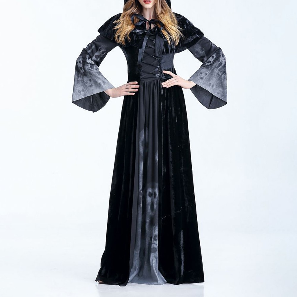 Black Cape Skirt Little Devil Vampire Women Costume Dress for Cosplay Events - Picture 12 of 20