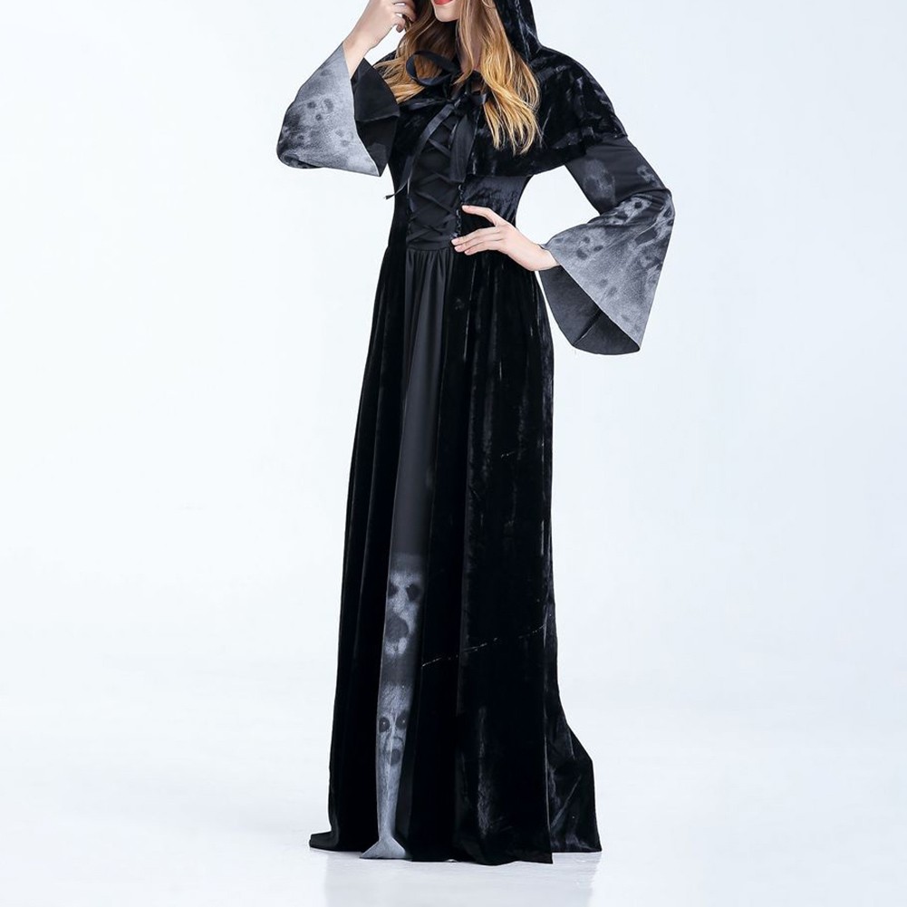 Black Cape Skirt Little Devil Vampire Women Costume Dress for Cosplay Events - Picture 19 of 20