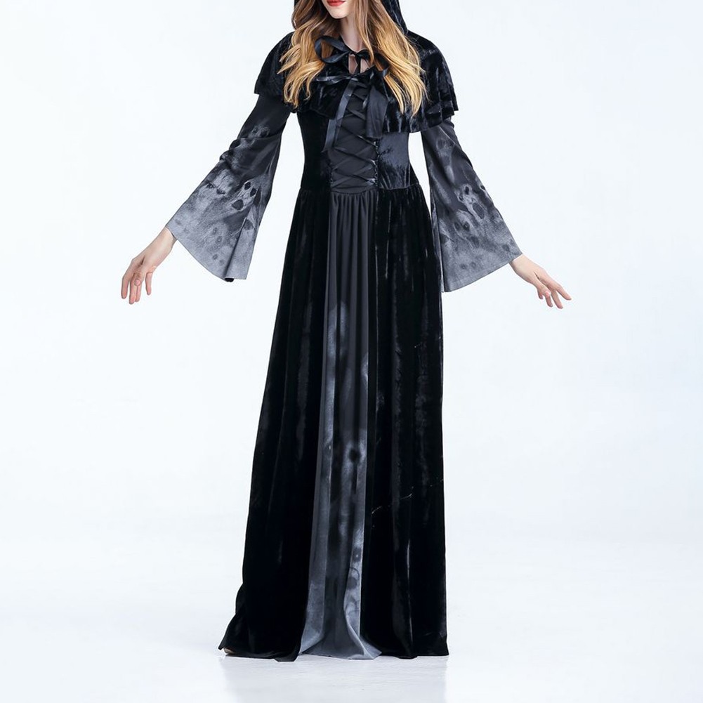 Black Cape Skirt Little Devil Vampire Women Costume Dress for Cosplay Events - Picture 16 of 20