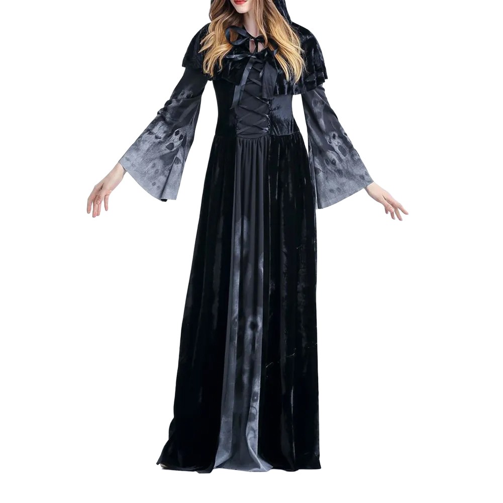 Black Cape Skirt Little Devil Vampire Women Costume Dress for Cosplay Events - Picture 13 of 20