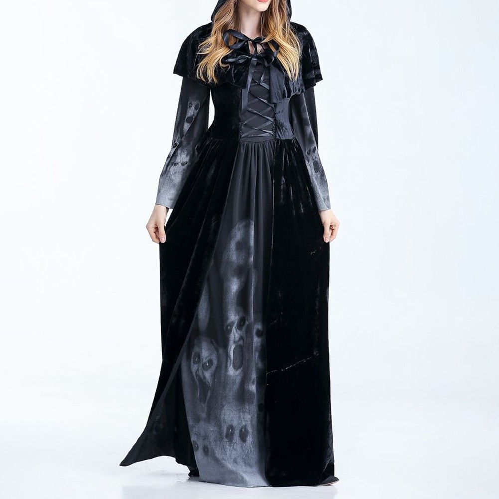 Black Cape Skirt Little Devil Vampire Women Costume Dress for Cosplay Events - Picture 14 of 20