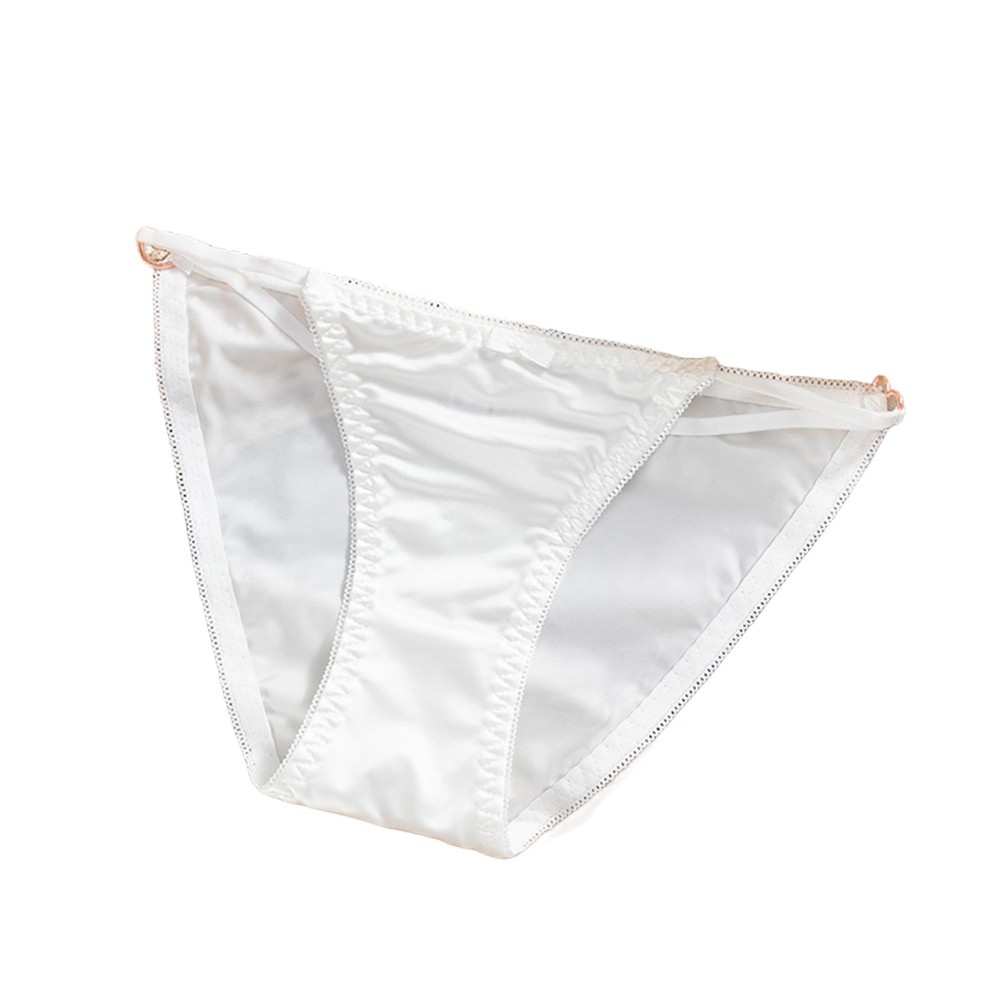 Low Waist Women’s Underwear in Seamless Satin Ice Silk with Thin Straps