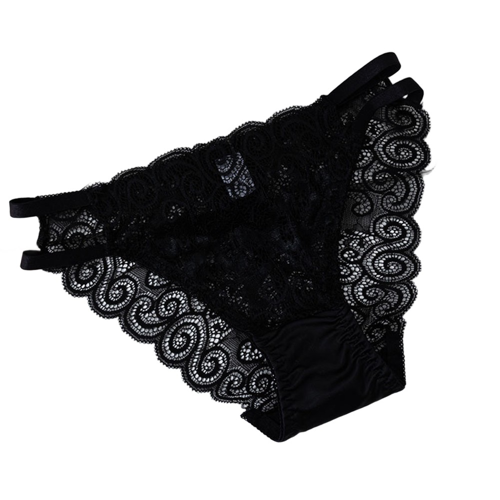 Women Breathable Triangle Underwear Comfortable Lace Hollow Cotton Nylon