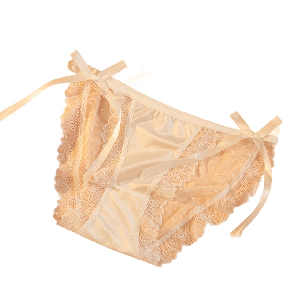 Ice Silk Satin Mesh Underwear Breathable Triangle Pants for Women M XL