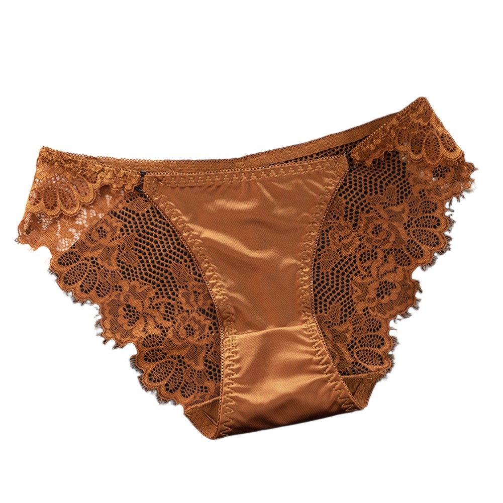 Comfortable Lace Satin Women's Underwear Low Waist Style for Daily Use - Picture 28 of 34