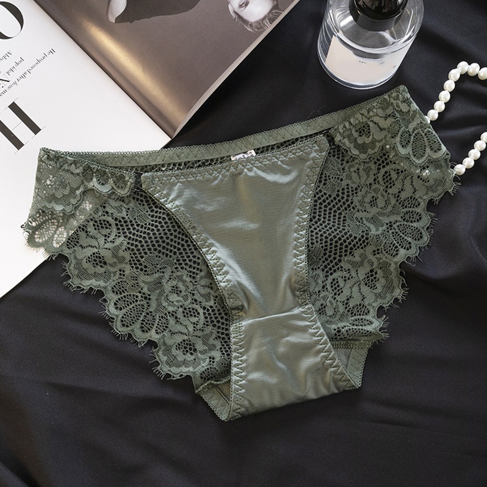 Comfortable Lace Satin Women's Underwear Low Waist Style for Daily Use - Picture 25 of 34