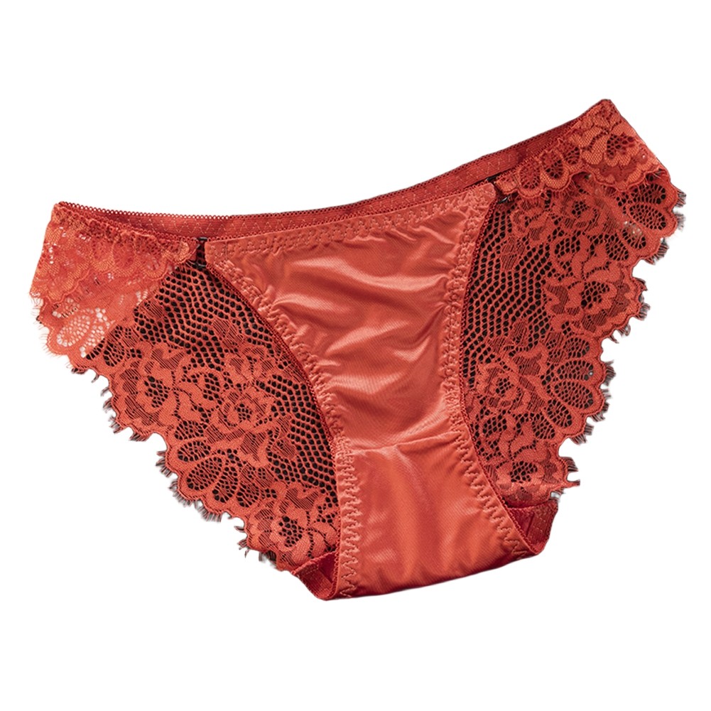 Comfortable Lace Satin Women's Underwear Low Waist Style for Daily Use - Picture 20 of 34