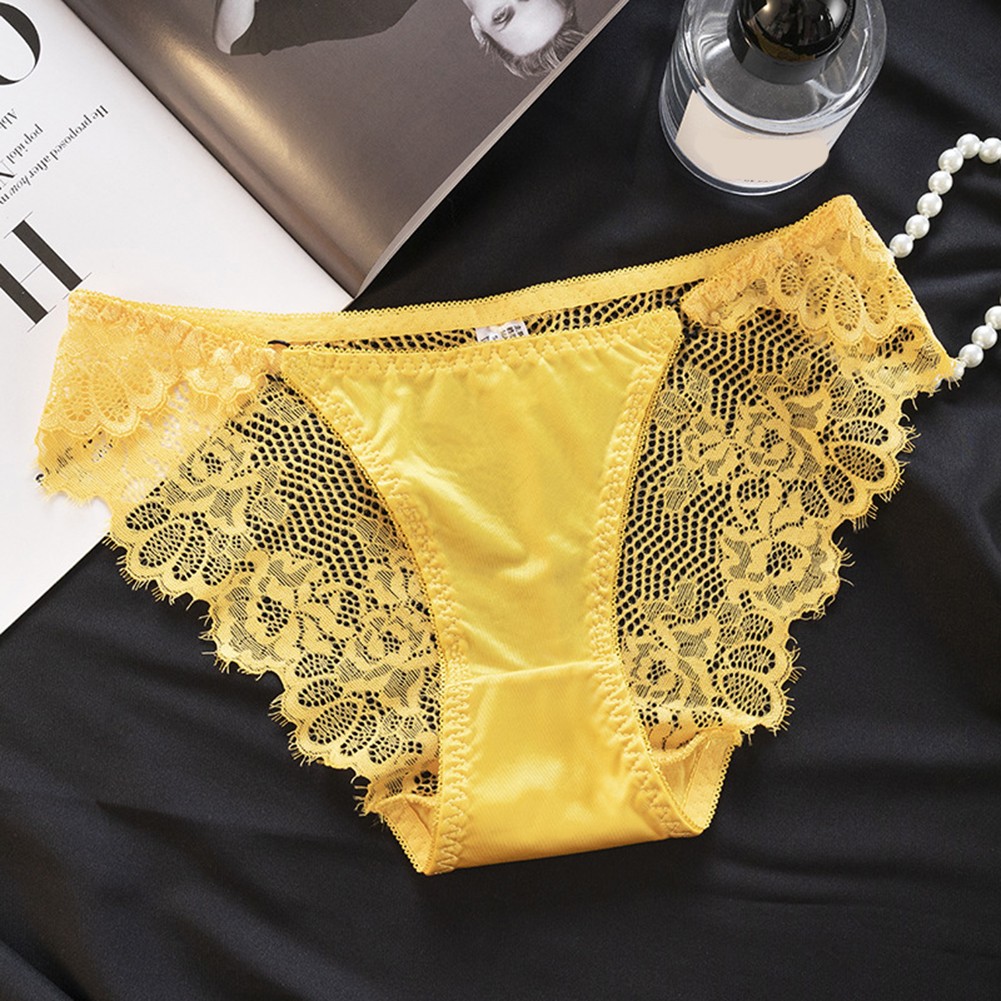 Comfortable Lace Satin Women's Underwear Low Waist Style for Daily Use - Picture 32 of 34