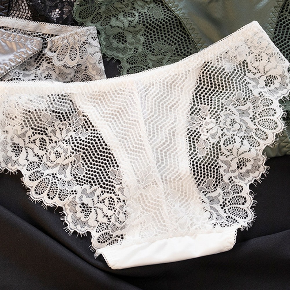 Comfortable Lace Satin Women's Underwear Low Waist Style for Daily Use - Picture 16 of 34