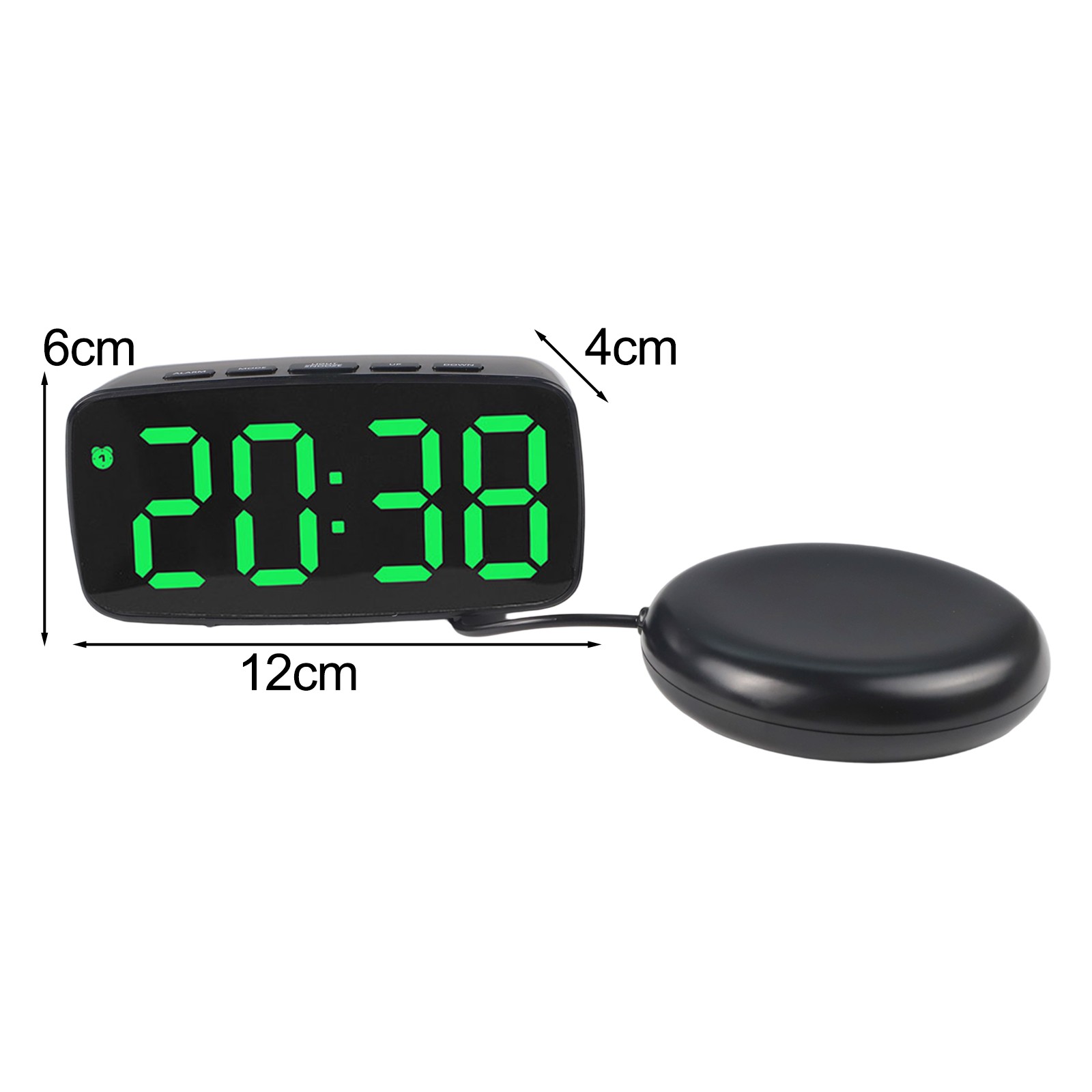 Smart Alarm Clock with Green LED Display Vibration Feature and USB Charging