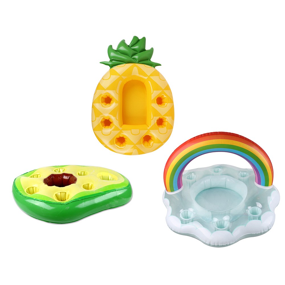 Inflatable Floating Drink Holder Multiple Compartments for Pool and Beach