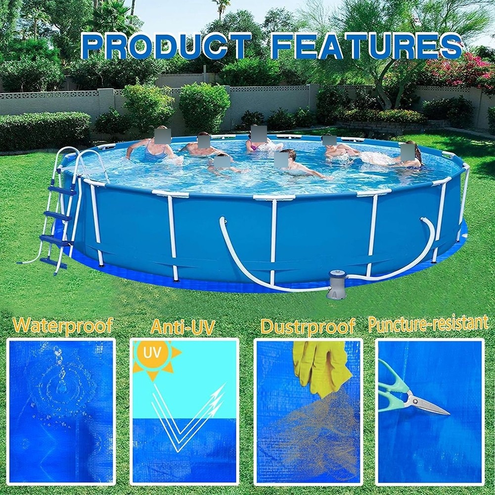 Tapis de revêtement de piscine rembourré pour tapis de piscine hors sol matér - Picture 18 of 36