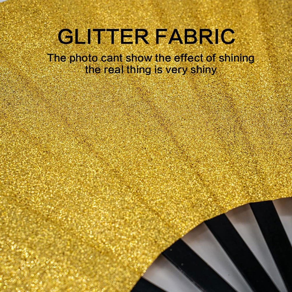 Folding Glitter Hand Fan with Holster for Raves Festivals and Outdoor Events - Bild 26 von 44