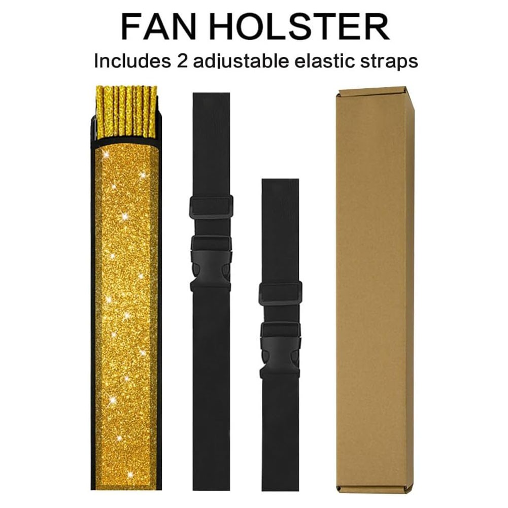 Folding Glitter Hand Fan with Holster for Raves Festivals and Outdoor Events - Bild 25 von 44