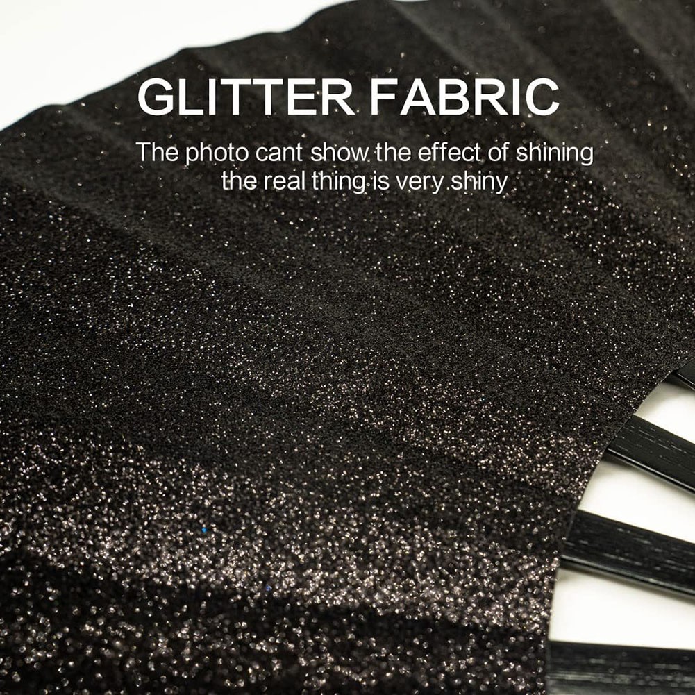 Folding Glitter Hand Fan with Holster for Raves Festivals and Outdoor Events - Bild 21 von 44