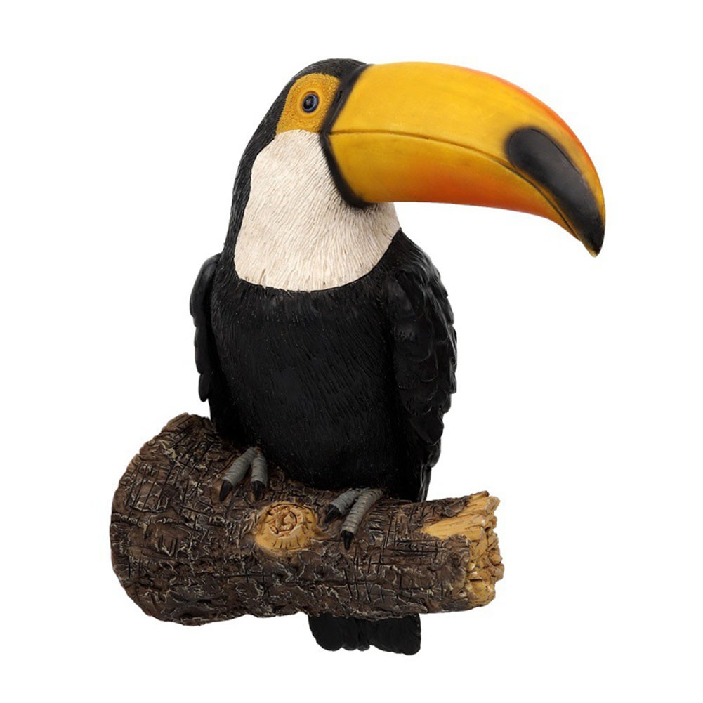 Resin Toucan Bird Hanging Ornament for Patio Lawn Garden and Tree Decor