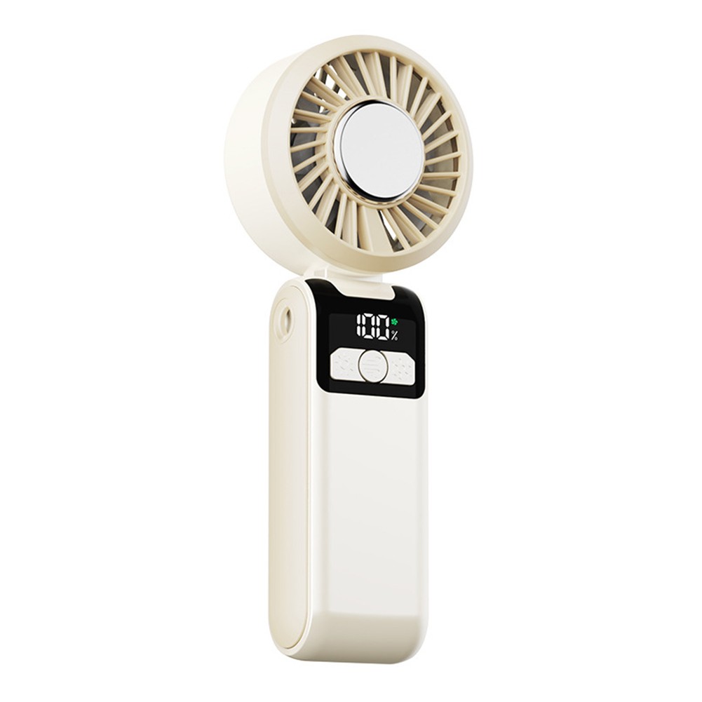2400mAh Battery USB Rechargeable Handheld Fan with Digital Display 100 Speed