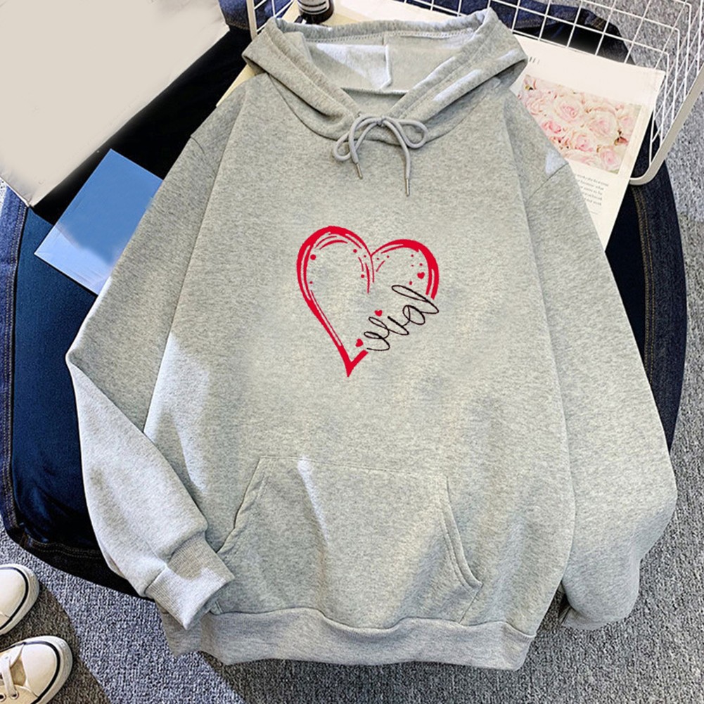 Sudadera con Capucha Estampada Manga Larga Damas Moda Deportes Hiphop Estilo Retro - Imagen 12 de 13