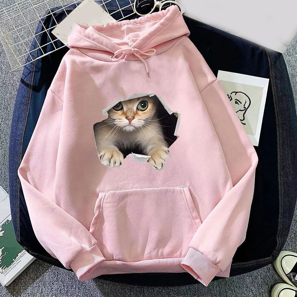 Women Casual Printed Sports Hoodie Long Sleeve Fashionable Retro Design