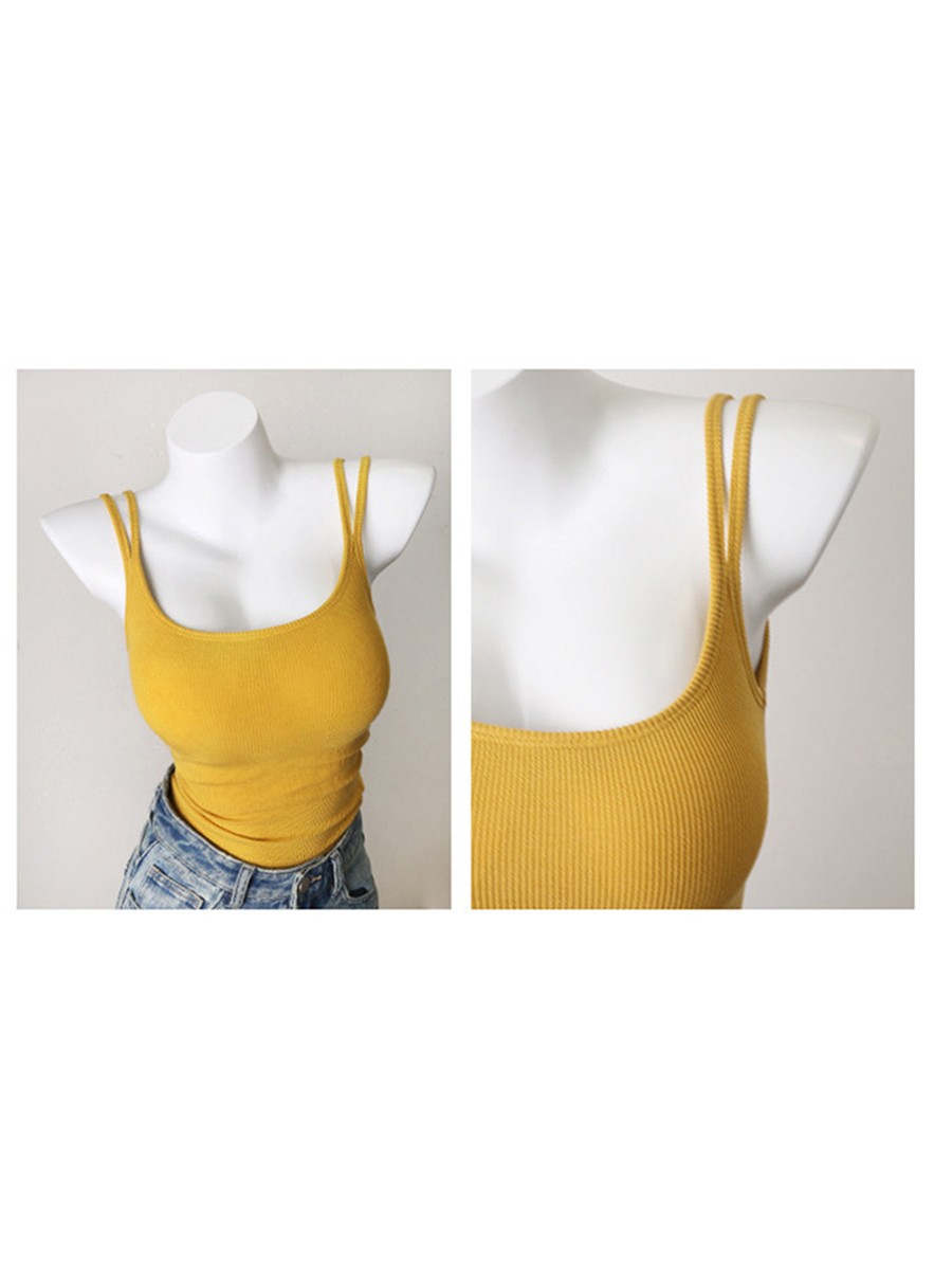 Women Stretch Vest Double Halter Backless with Fixed Chest Cushion for Spring - Picture 48 of 69