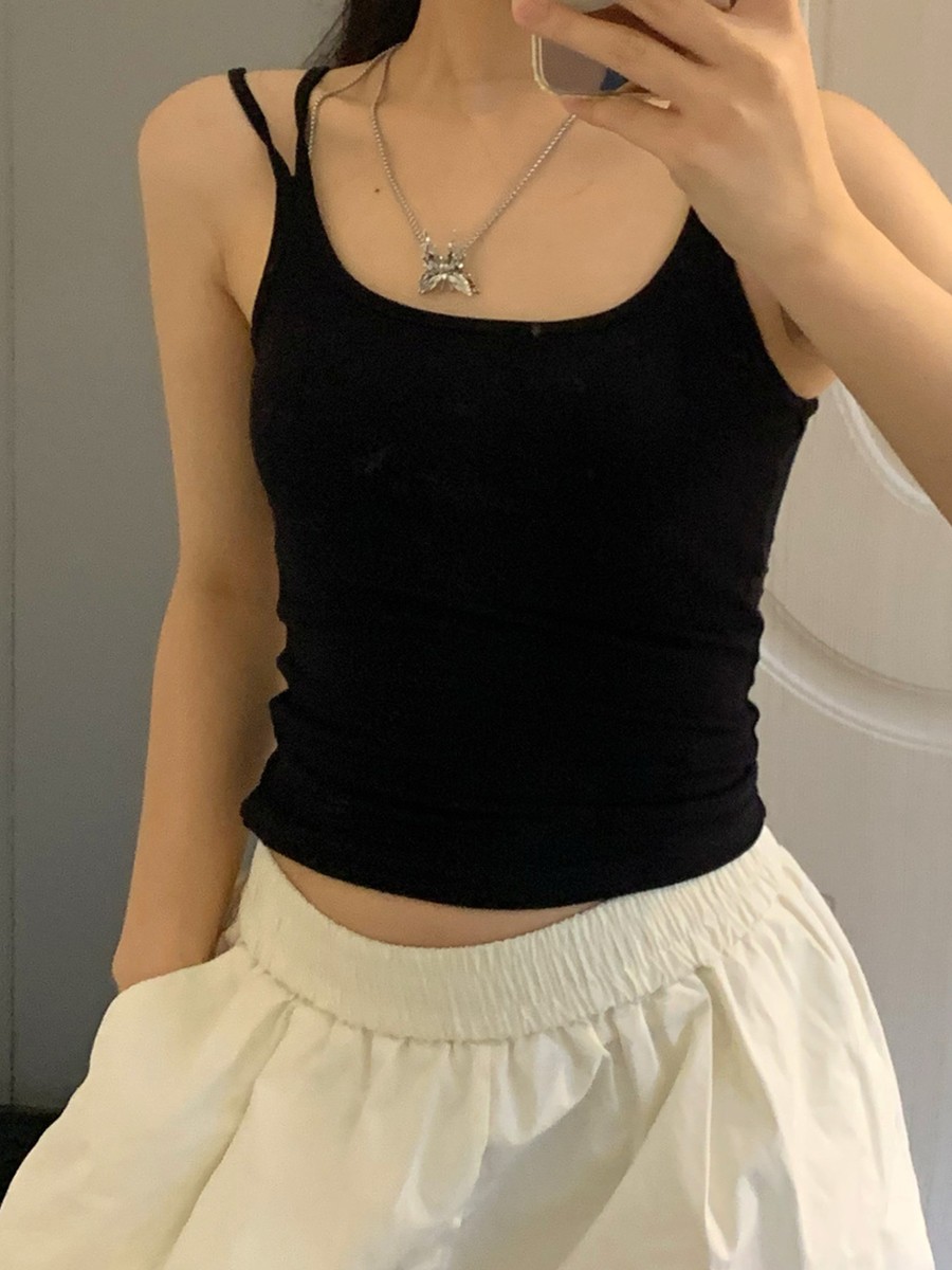 Women Stretch Vest Double Halter Backless with Fixed Chest Cushion for Spring - Picture 43 of 69