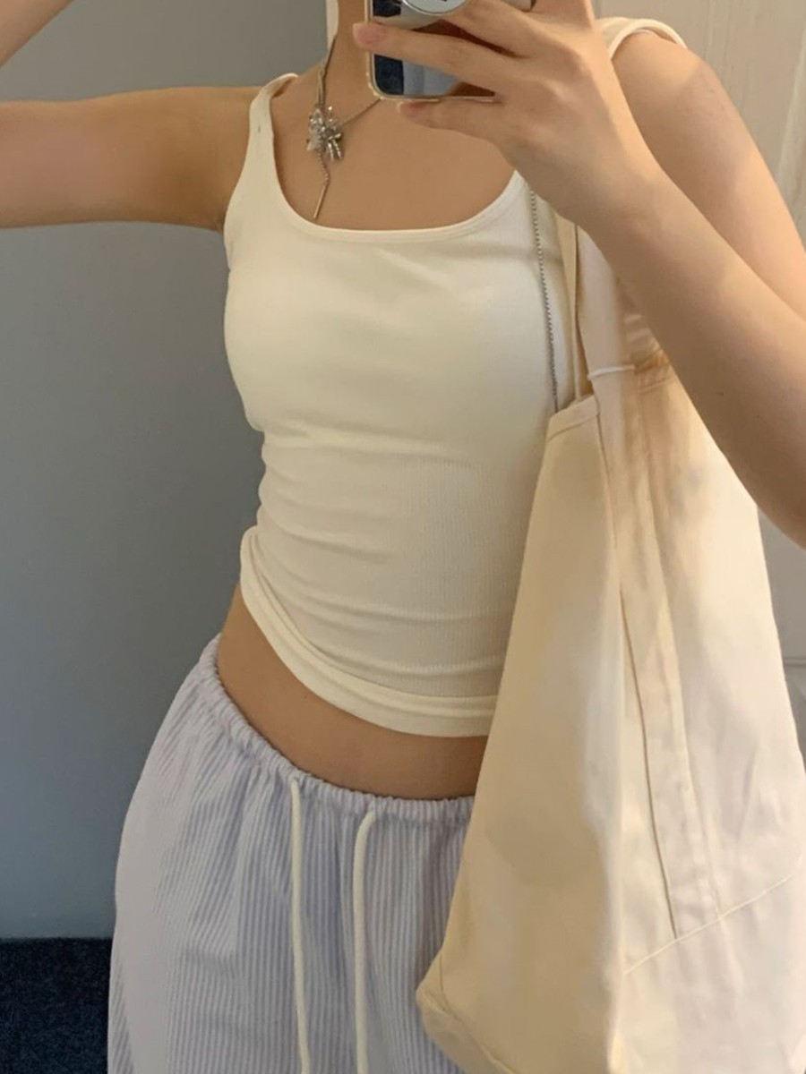 Women Stretch Vest Double Halter Backless with Fixed Chest Cushion for Spring - Picture 27 of 69