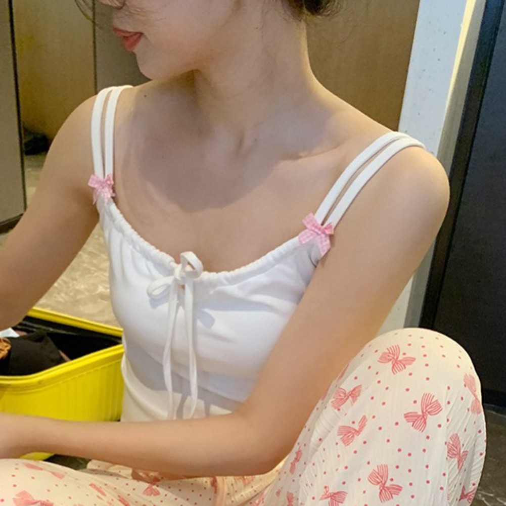 Double Shoulder Strap Women Vest Tank Top with Chest Pads for Casual Looks - Picture 31 of 43